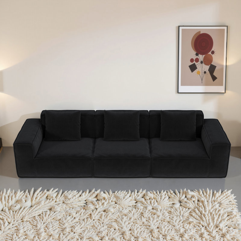 Canapé modulaire de 118 pouces, Noir