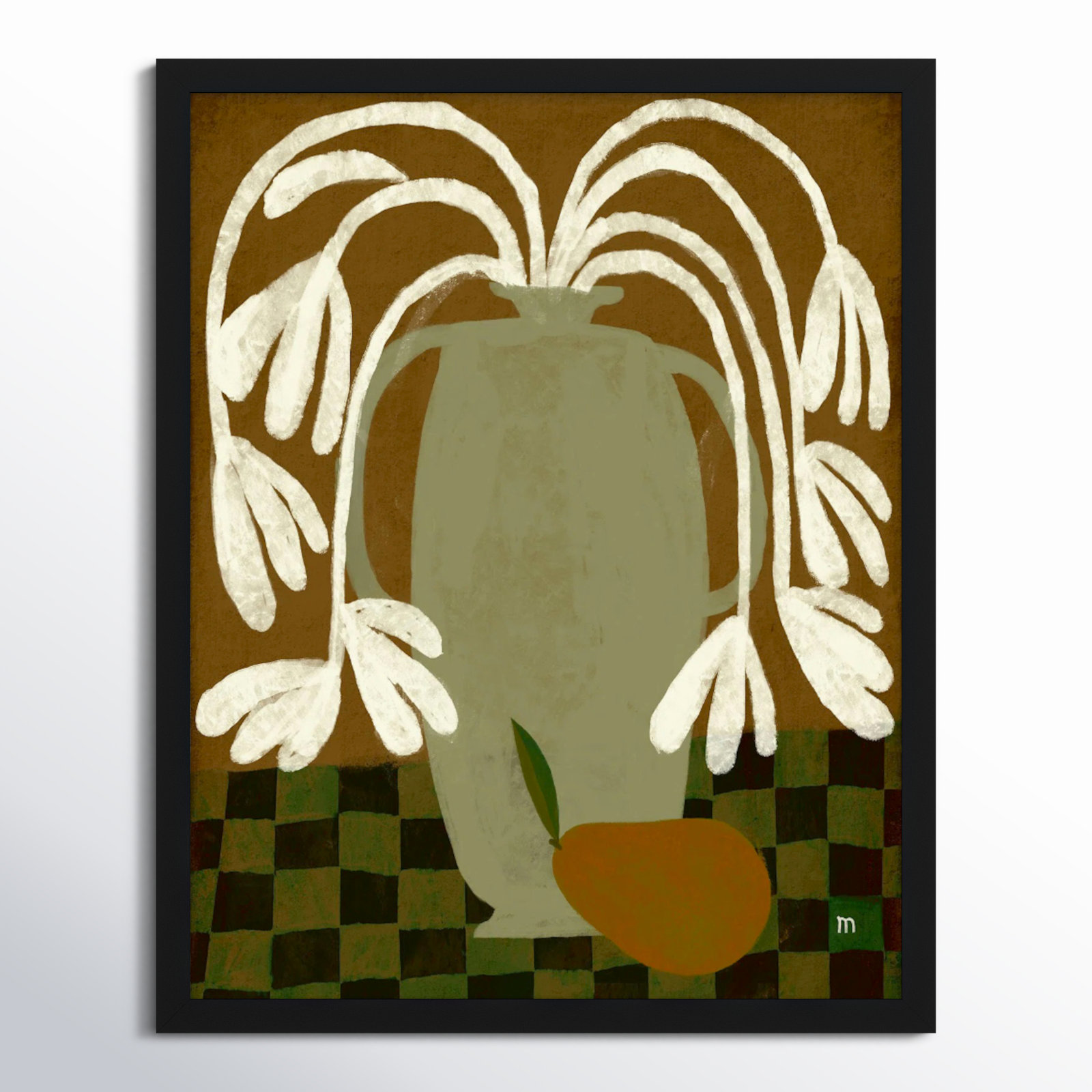 Juliane "Pear" Painting, Black, 50" H x 40" W x 1.25" D