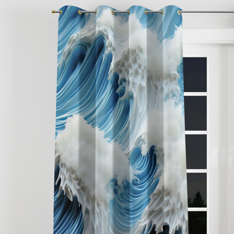 Avitable - Nautical Velvet Grommet Curtain - Room Darkening - 1 panel, 52" W x 108" L, Golden Grommets