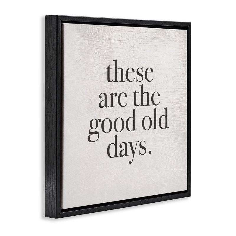 Good Old Days Family Design, H 18 po x l 18 po, Cadre flottant noir de jais