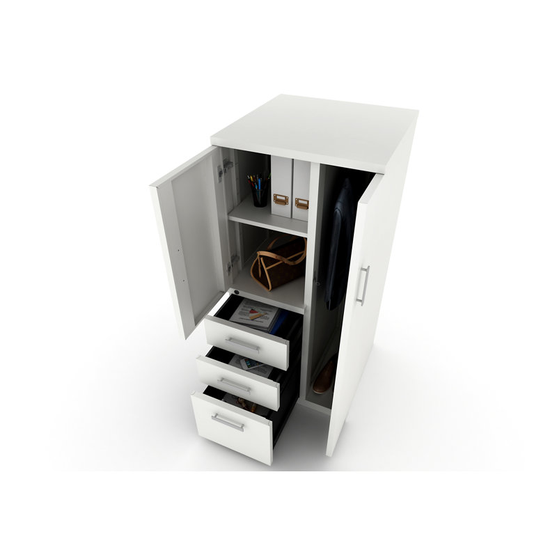 Interra Steel Filing Storage Cabinet with 3 Drawers, Interlock System, Smooth Open-Close,Right, White