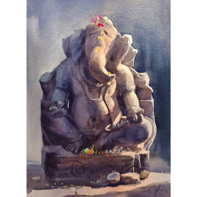 Lord Ganesha | Aquarelle par Achintya Hazra