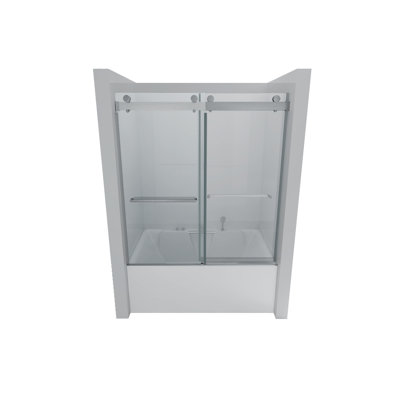 Soft Closing Frameless Door, Stainless Elegance, Modern Bath, Reversible Convenience