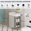 Meuble-lavabo mural de 21,6 pouces avec lavabo en céramique, porte à fermeture en douceur et tablette de rangement flottante pour les salles de bain modernes.-811074421