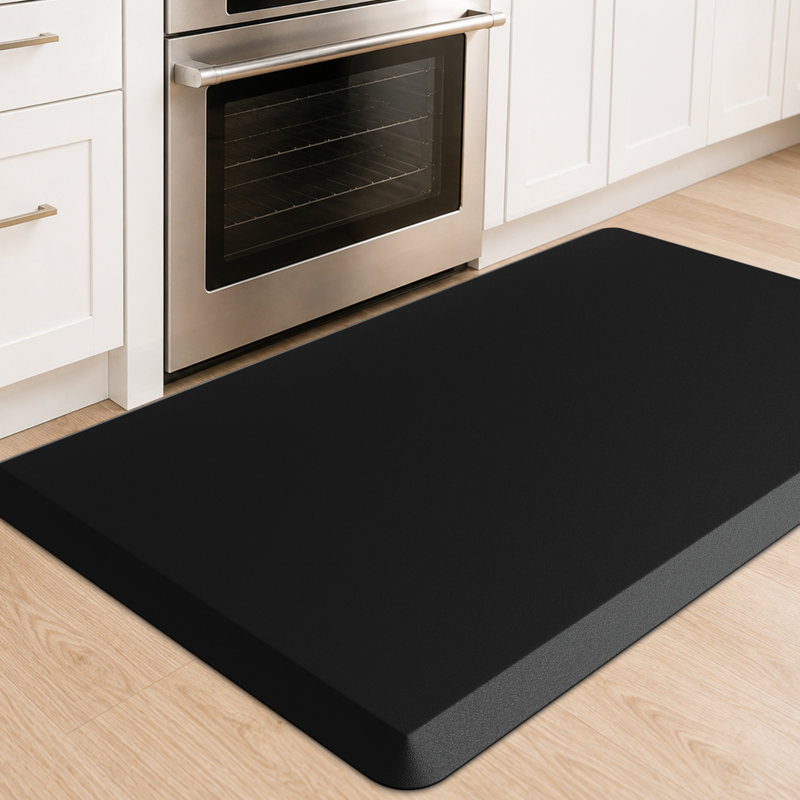 Anti-Fatigue Non-Skid Kitchen Mat, Rectangle 17" x 28", Black