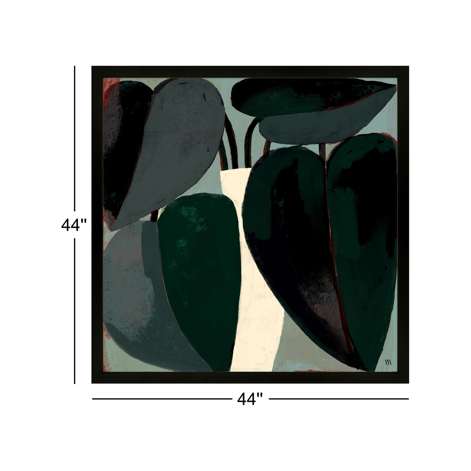 Fall Plant by StudioM, Black, 44" H x 44" W x 1.25" D
