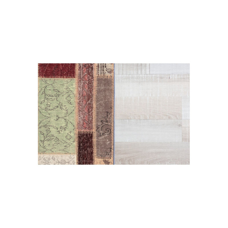 Patchwork Multicolor Woven Base Machine Washable Rug, Runner 4'11" x 9'10" Rug Pad Included