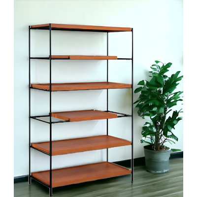 Étagère à livres 70 "en métal et bois 70"