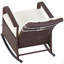 Chaise berçante d'extérieur en osier, fauteuil inclinable de patio avec dossier ajustable, chaise longue en rotin PE-1140272730