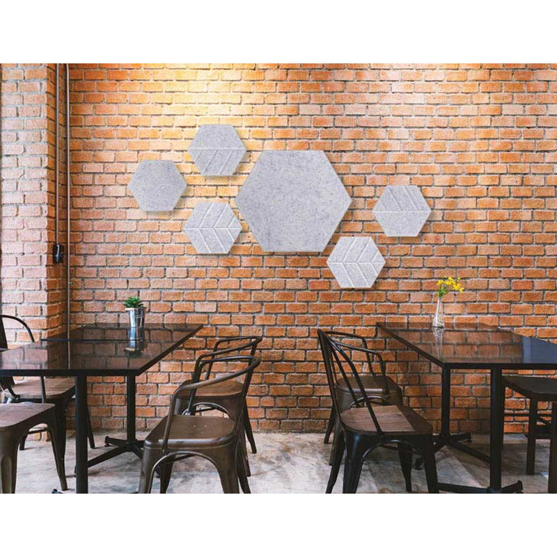 Décoration murale acoustique, Gris marbre, H 10,4 po x l 12 po x P 3 po