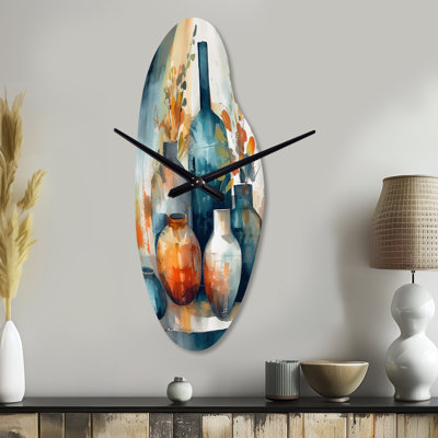 Horloge murale asymétrique en métal Glanton