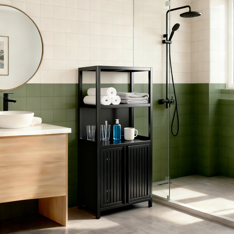 Rangement pour salle de bain en bambou avec loquet magnétique Jeurt