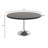 Heatherton 48" Round Dining Table with MDF Top Kitchen Table and Silver Stainless Steel Pedestal Base Seats 2-6 Person-1877259284