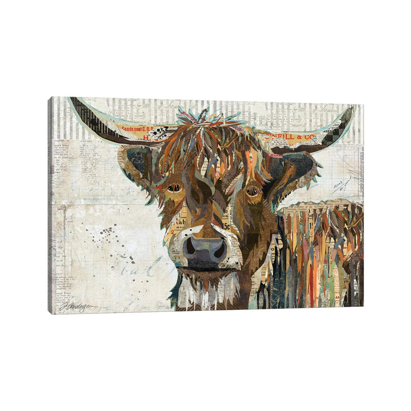 Colourful Highland Cow by Traci Anderson - Print on Canvas, Wrapped Canvas, 66.04 cm H x 45.72 cm W x 3.175 cm D