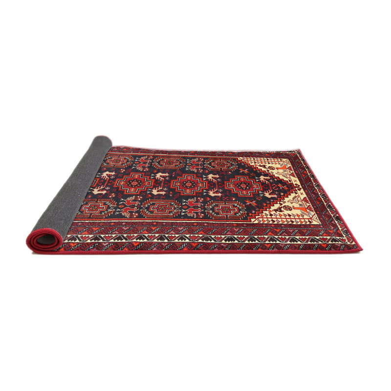 Tapis traditionnel rouge / beige Rudi, Rond 4 pi