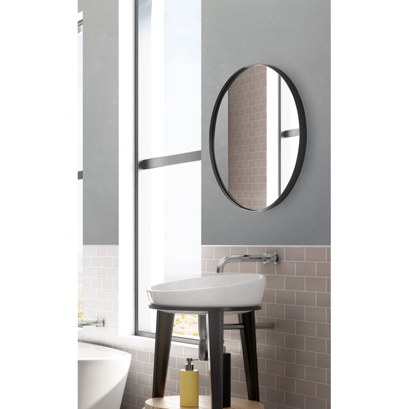Birkbeck Metal Flat Mirror, Black, 24" x 24"