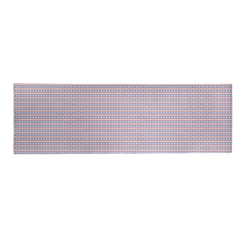 Tapis de zone rouge/bleu fait main géométrique, Tapis de couloir 2 pi x 8 pi