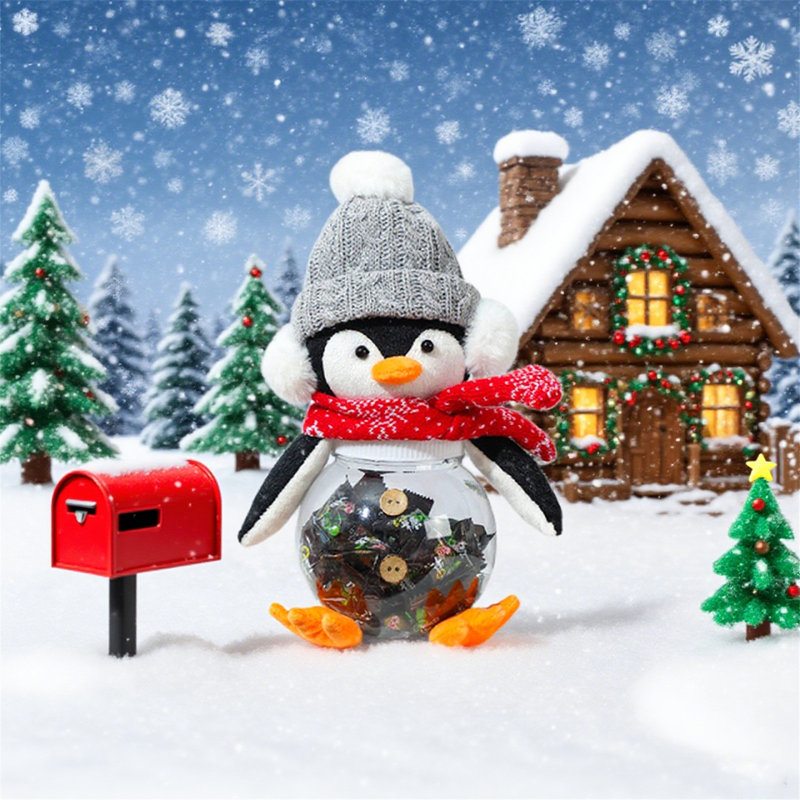 Décorations de Noël Figurines de poupées bonbons pingouins décorations de Noël, B