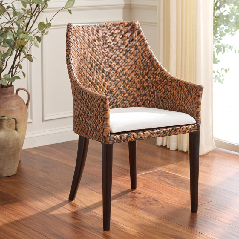 Chaise avec accoudoirs Riko, Miel noir patiné