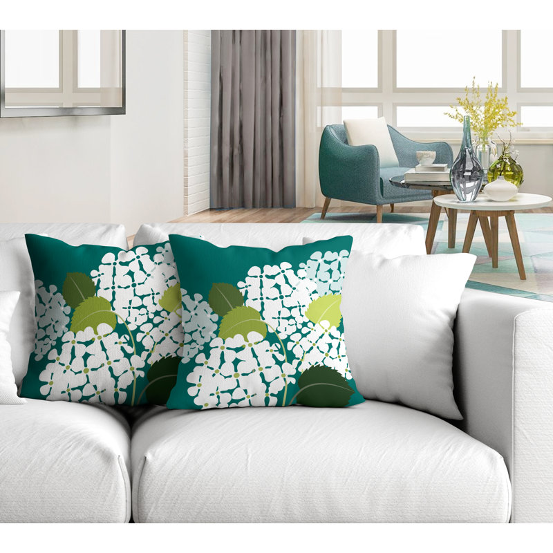 Housse et insert de coussin décoratif intérieur / extérieur en polyester / mélange de polyester, L 19 po x H 19 po, Émeraude