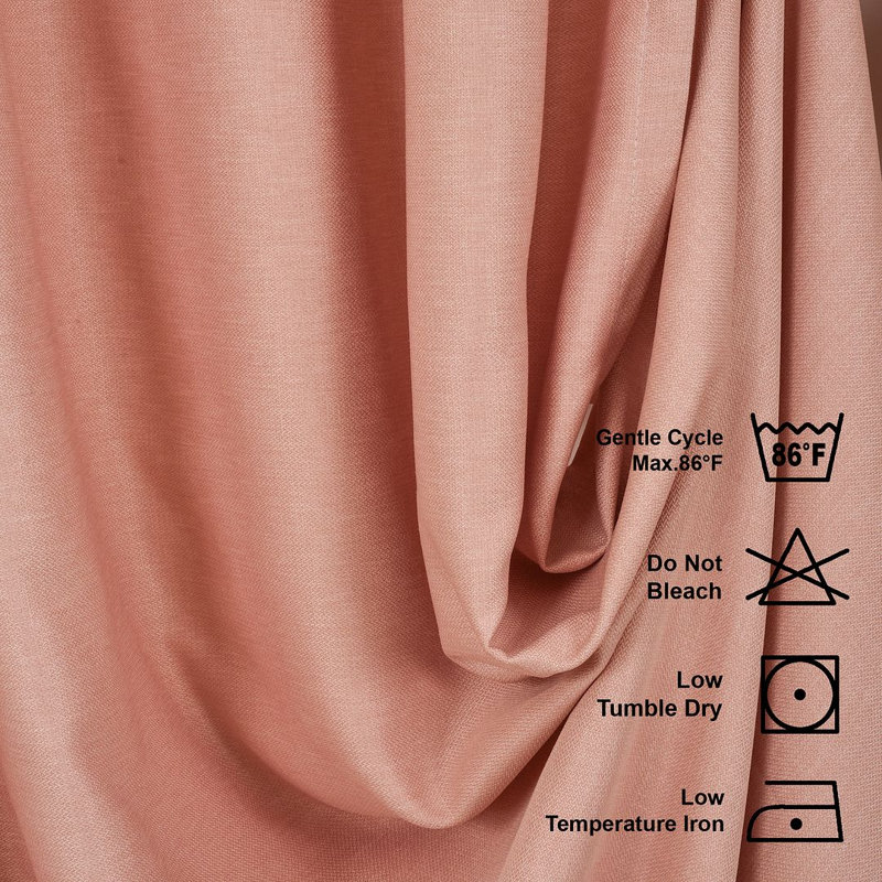Extra Long & Extra Wide Faux Linen Decorative Curtain Single Panel, Baby Pink, 280cm Width x 375cm Drop
