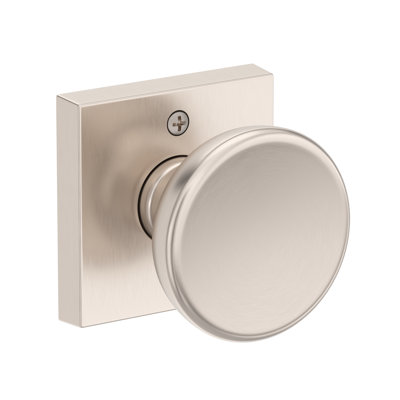 Solvang Full Dummy Knob with Contemporary Square Rose in Satin Nickel
