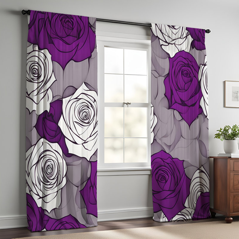 Paire de rideaux semi-transparents en polyester Elize, L 20 po x L 61 po
