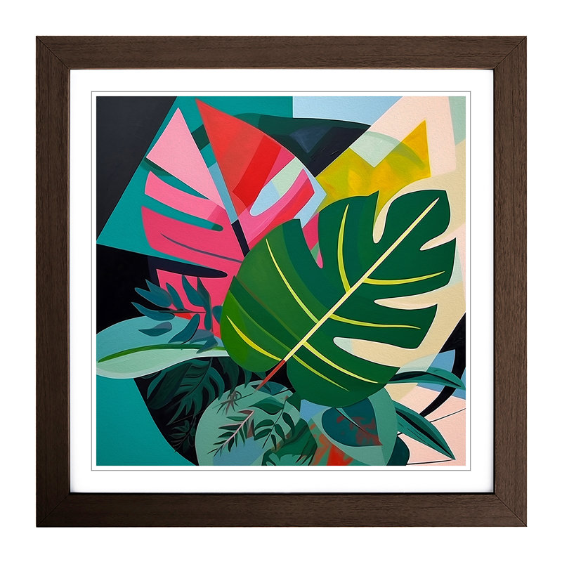 Tropical Leaf Suprematism No.6 - Framed Print, Walnut
