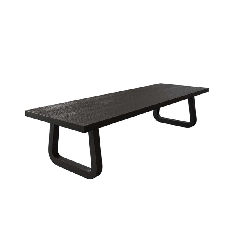 Table de conférence 86,61 "en bois massif noir minimaliste