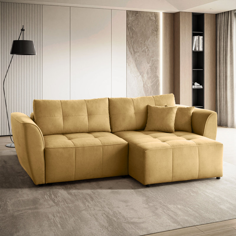 Creddy Universal Corner Sofa with Sleeping Fuction , Yellow