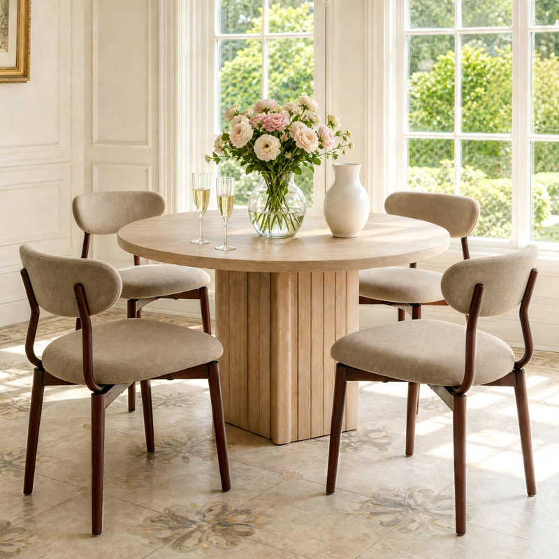 Ensemble de chaises de salle à manger rembourrées 4 pièces Modern, Sable