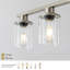 Luminaire suspendu industriel réglable à 5 lumières avec abat-jour en verre transparent-699670197