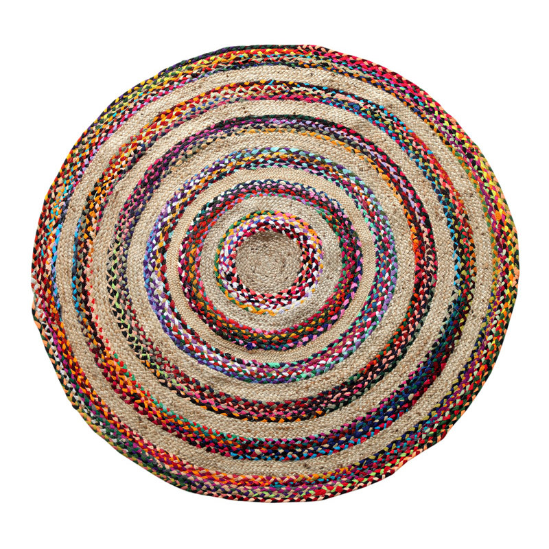 Round Dorian No Pattern And Not Solid Colour Hand Woven Area Rug, Round 180cm