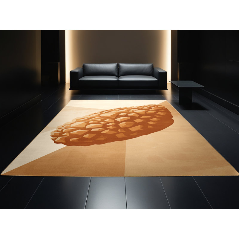 Machine Washable Olney Fried Chicken Sleek & Chic Modern Solid Color Rug in Brown – LightBrown Binding, 2x4