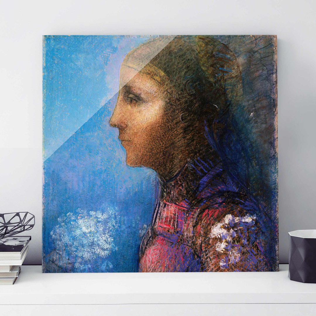 Glasbild Profile (Le Drapeau) von Odilon Redon