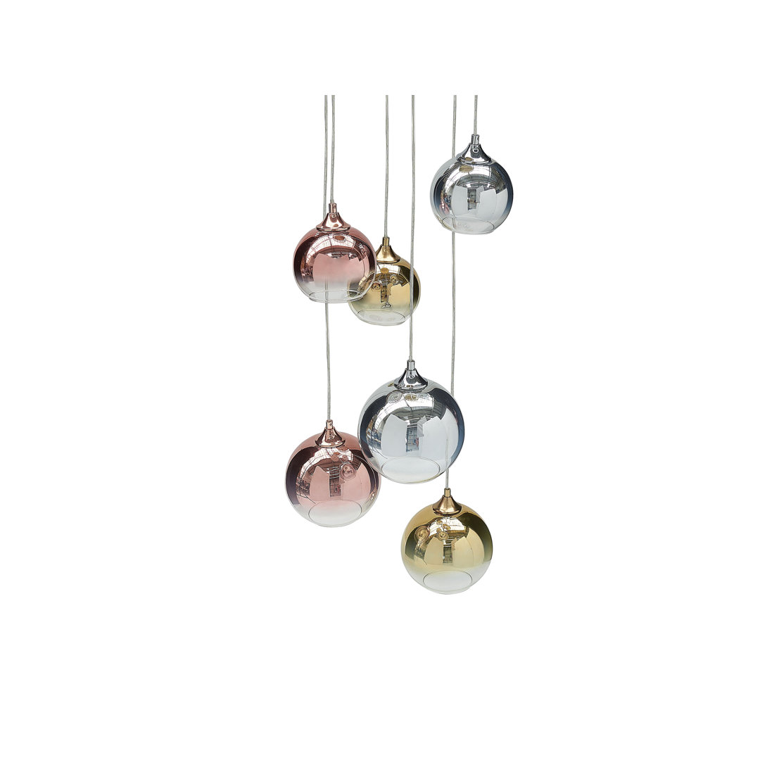 Brizio 6 - Light Brass/Copper/Silver Cluster Pendant