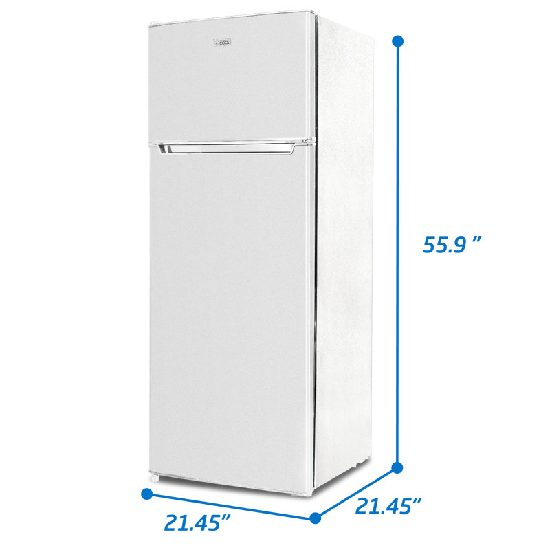 Compact White Smart Top-Freezer Refrigerator with Glass Shelves