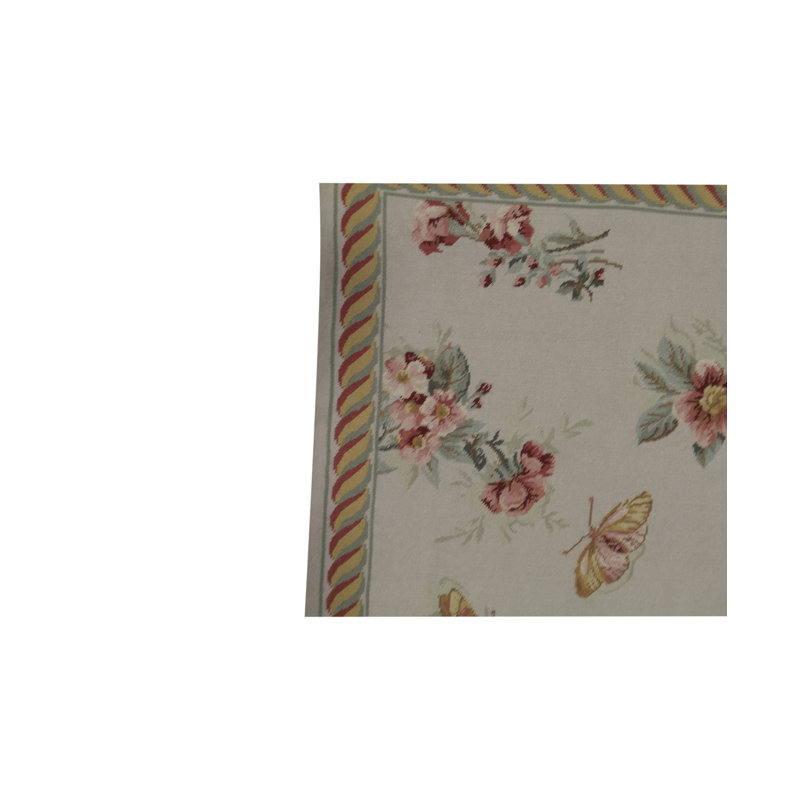 Hand-Knotted High-Quality Gray and Red Area Rug