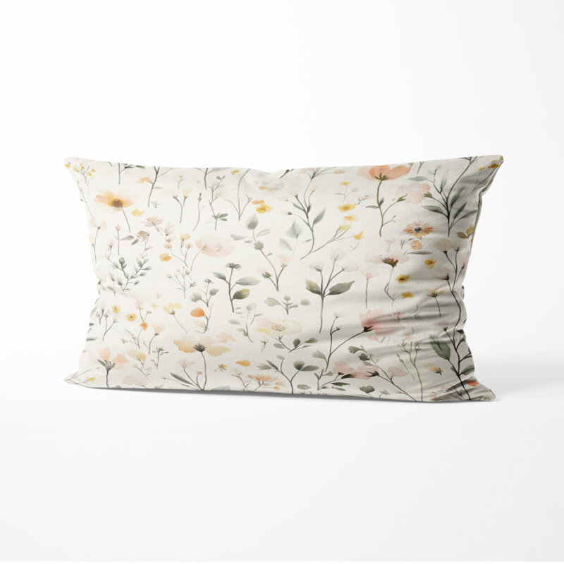 Coussin décoratif à motif floral Boho, H 12 po x l 20 po
