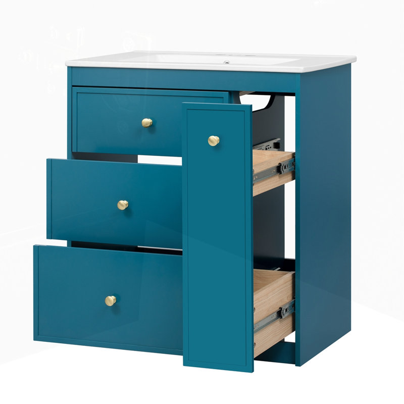 Ensemble de meuble-lavabo simple avec quatre tiroirs