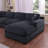 Chiara 128"W Charcoal Chenille Fabric Corner Sectional Sofa With Right-Facing Chaise-163297597
