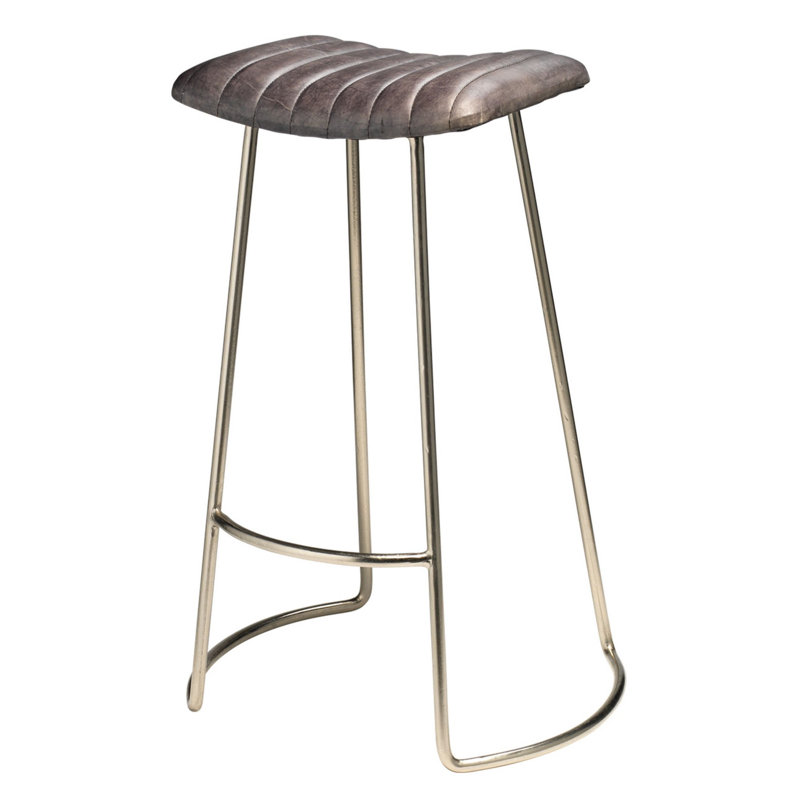 Tabouret de comptoir 25,5 po Calnie, Argent, gris, Tabouret de bar (siège d’une hauteur de 30 po)