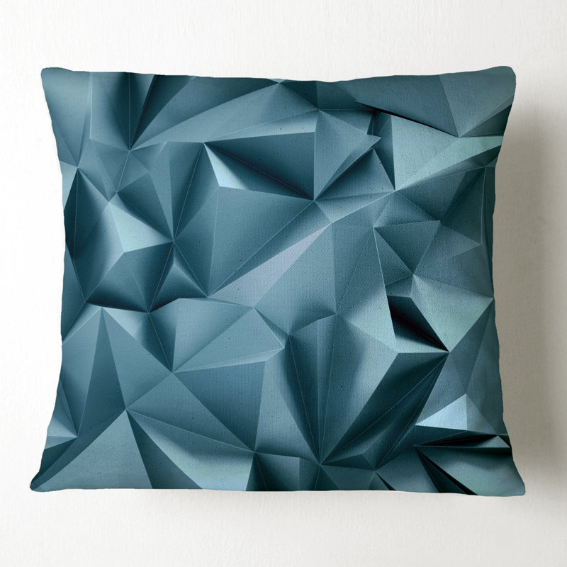3D abstrait géométrique - coussin imprimé abstrait, 18 po x 18 po, Coussin décoratif