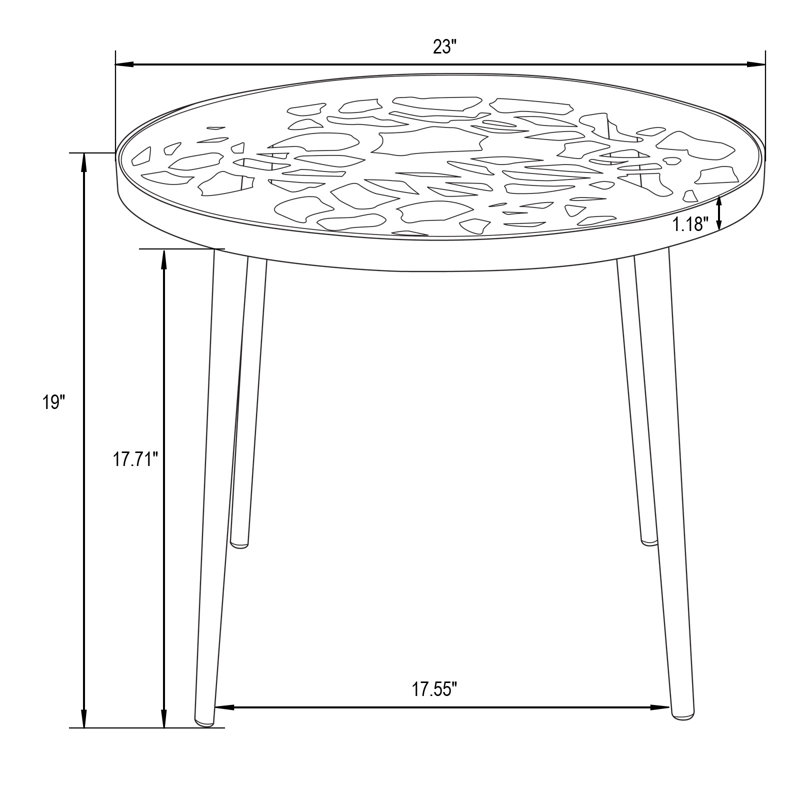 Rabia 2 - Person Patio Dining Set with Round Table, Brown