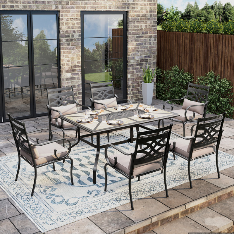 Alyah 6 - Person Patio Dining Set with Square Table
