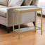 Table de bout en acier et verre transparent 24 po avec tablette