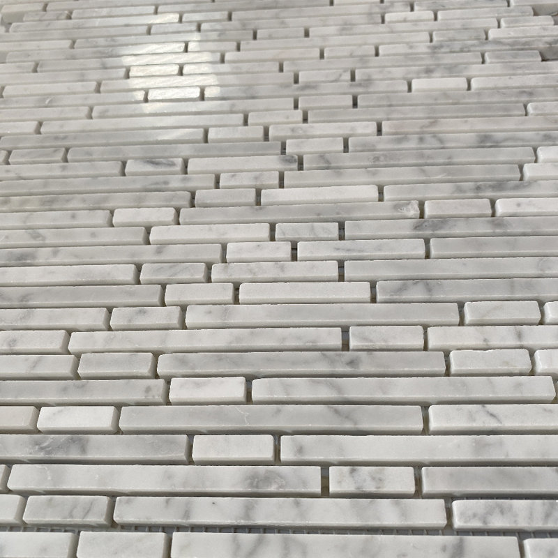 Carreau de mosaïque linéaire en marbre 11 po x 12 po pour mur et plancher