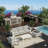 4-Piece Modern Aluminum Patio Conversation Set,  5-Seat Outdoor Sofa With  Thick Light Gray Cushions & White Frame And Coffee Table-138598121-138598122
