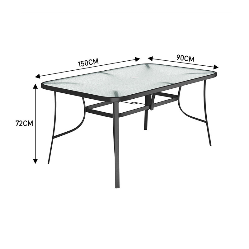 Jytte Rectangular 6 - Person Dining Set, 150cm, Black