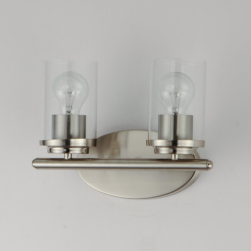 2 - Light Dimmable Vanity Light, Satin Nickel